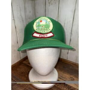 Vtg BSA Boy Scouts America Trucker Hat 1991 Camporee Mountain View Staff Patch